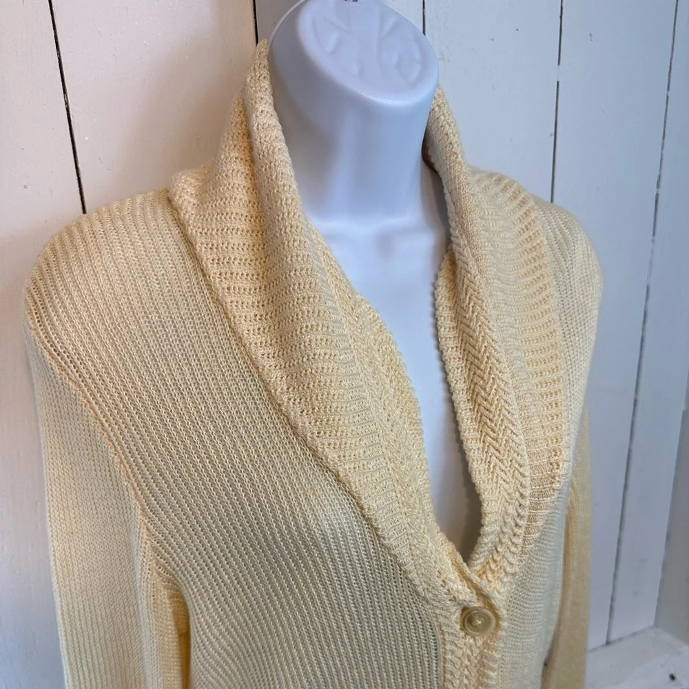 NWT Lauren Ralph Lauren Morton Cardigan Sweater Linen Women’s Large - Picture 4 of 12